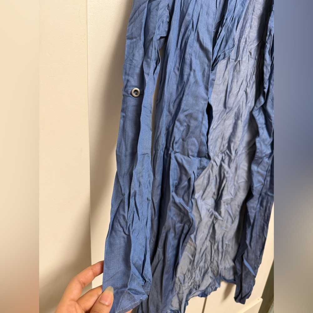 HAVE Dusty Blue Lightweight Open-Front Cardigan - Picture 2 of 5